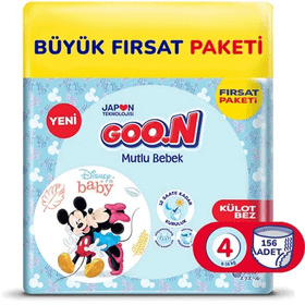 Goo.N Mutlu Bebek No:4 Maxi 156 Adet Külot Bebek Bezi