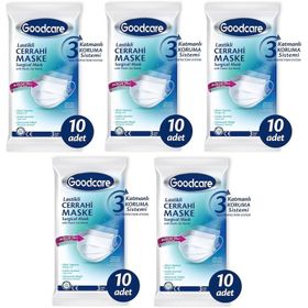 Goodcare 3 Katmanlı 10'lu Telli Cerrahi Maske