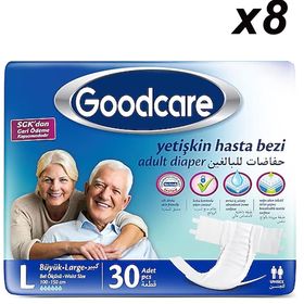 Goodcare 30'lu 8 Adet Belbantlı Büyük Boy L Hasta Bezi