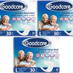Goodcare Yetişkin Bel Bantlı Tekstil Yüzey Large 30x3 Adet Hasta Bezi