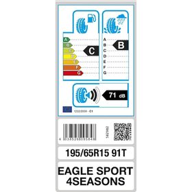 Goodyear 195/65 R15 91T Eagle Sport 4 Seasons Dört Mevsim Lastiği