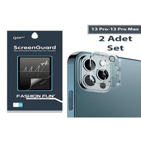 Gor iPhone 13 Pro 13 Pro Max 3D Tempered Cam Şeffaf 2 Adet Set Kamera Koruyucu