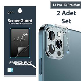 Gor iPhone 13 Pro 13 Pro Max 3D Tempered Cam Şeffaf 2 Adet Set Kamera Koruyucu