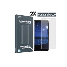 Gor Nokia 8 Sirocco 3D Kavisli Full Darbe Emici Ekran Koruyucu 2 Adet Set