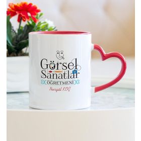 Görsel Sanatlar Öğretmeni Kalpli Kupa Bardak
