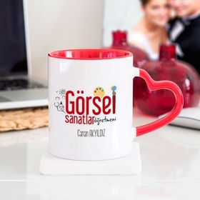 Görsel Sanatlar Öğretmeni Kalpli Kupa Bardak