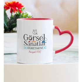 Görsel Sanatlar Öğretmeni Kalpli Kupa Bardak