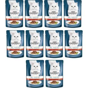 Gourmet 10x85 gr Perle Izgara Sığır Kedi Konservesi