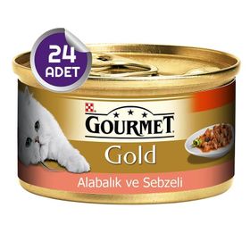 Gourmet 24x85 gr Gold Alabalık ve Sebzeli Kedi Konservesi