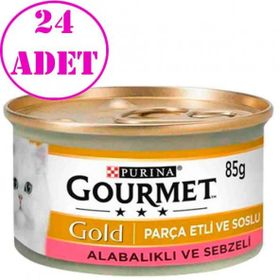 Gourmet 24x85 gr Gold Alabalık ve Sebzeli Kedi Konservesi