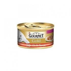 Gourmet 24x85 gr Gold Çifte Lezzet Sığır Etli ve Tavuklu Kedi Konservesi