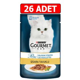 Gourmet 26x85 gr Perle Izgara Tavuklu Yaş Kedi Maması Konserve