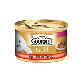 Gourmet 85 g Gold Sığır Etli Tavuklu Kedi Konservesi