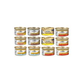 Gourmet 85 gr 12 Adet Karışık Ekonomik Paket Yetişkin Kedi Konserve Maması