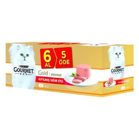 Gourmet 85 gr 6 Al 5 Öde Gold Kıyılmış Sığır Etli Kedi Maması