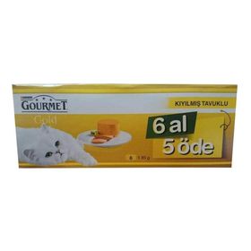 Gourmet 85 gr 6 Al 5 Öde Gold Kiyilmiş Tavuklu Konserve Kedi Mamasi
