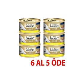 Gourmet 85 gr 6 Al 5 Öde Gold Kiyilmiş Tavuklu Konserve Kedi Mamasi
