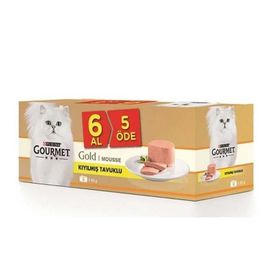 Gourmet Gold 85 gr 5+1 Multipack Kiyilmiş Tavuklu Konserve Kedi Maması