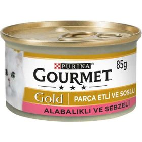 Gourmet Gold 85 gr Alabalık Sebze Parçalı Etli Kedi Konservesi