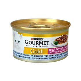 Gourmet Gold 85 gr Çifte Lezzet Okyanus Balıklı ve Sebzeli Kedi Konservesi