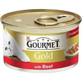 Gourmet Gold 85 gr Parça Sığır Etli Konserve Kedi Maması