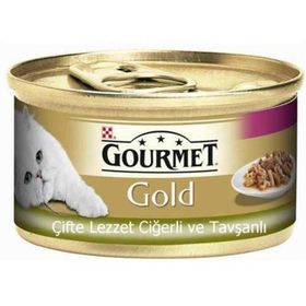 Gourmet Gold Çifte Lezzet Ciğerli ve Tavşanlı 12x85 gr Kedi Konserve