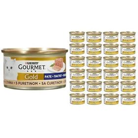 Gourmet Gold Hindili Yetişkin Yaş 24x85 gr Kedi Mama + Gourmet Gold Tavuklu Yaş 24x85 Kedi Mama