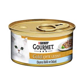 Gourmet Gold Ispanak Soslu Okyanus Balıklı 12x85 gr Konserve Kedi Maması