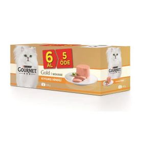 Gourmet Gold Kıyılmış Hindili 6 Al 5 Öde 85 gr Yetişkin Konserve Kedi Maması