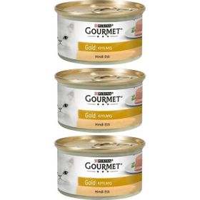 Gourmet Gold Kıyılmış Hindili Premium Yaş 3x85 gr Kedi Maması