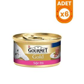 Gourmet Gold Kıyılmış Sığır Etli Yetişkin 6x85 gr Kedi Konserve Maması