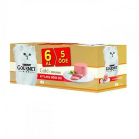 Gourmet Gold Kıyılmış Sığır Etli Yetişkin 6x85 gr Kedi Konserve Maması