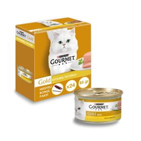 Gourmet Gold Kıyılmış Tavuklu 24x85 gr Ezme Kedi Yaş Maması