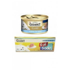 Gourmet Gold Kıyılmış Ton Balıklı Konserve Yetişkin 6 Al 5 Öde 6x85 gr 6 Adet Kedi Maması