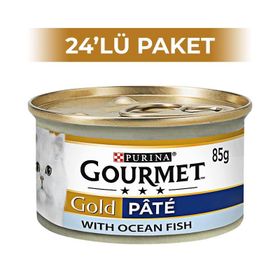 Gourmet Gold Parça Etli Okyanus Balığı ve Sebzeli 85 gr 24 Adet Kedi Konservesi