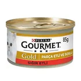 Gourmet Gold Parça Etli Sığır Etli Yaş 85 gr Kedi Maması