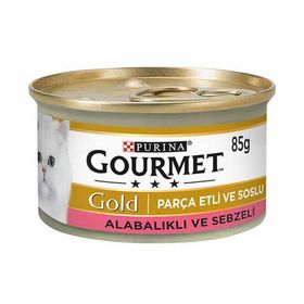 Gourmet Gold Parça Etli Soslu Alabalık Sebzeli 85 gr Yetişkin Kedi Konservesi