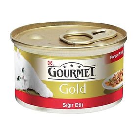 Gourmet Gold Parça Etli Soslu Sığır Etli 24x85 gr Kedi Konserve