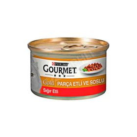Gourmet Gold Parça Sığır Etli 4x85 gr Kedi Konserve