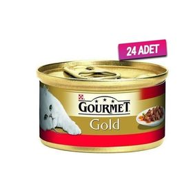 Gourmet Gold Savoury Parça Sığır Etli Domatesli 24x85 gr Yetişkin Kedi Konservesi