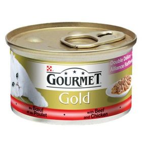 Gourmet Gold Sığır Eti ve Tavuklu 85 gr Yetişkin Kedi Konserve