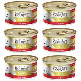 Gourmet Gold Sığırlı 6x85 gr Konserve Kedi Maması