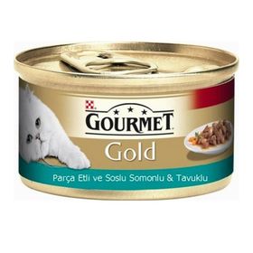 Gourmet Gold Somon ve Tavuklu Konserve Yetişkin 6x85 gr Kedi Maması