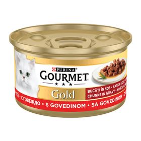 Gourmet Gold Soslu Sığır Etli 85 gr Yaş Kedi Maması