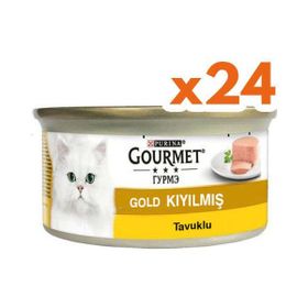 Gourmet Kıyılmış Tavuklu 24x85 gr Konserve Kedi Maması