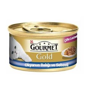 Gourmet Okyanus Balıklı ve Sebzeli 12x85 gr Kedi Yaş Konserve Maması