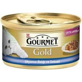 Gourmet Özel Gold Çifte Lezzet Okyanus Balığı & Sebzeli Yaş 24x85 gr Kedi Maması