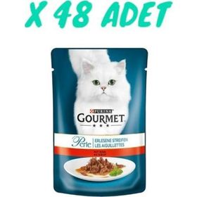 Gourmet Perle Izgara Sığır Etli Pouch Yetişkin 48x85 gr Kedi Yaş Maması