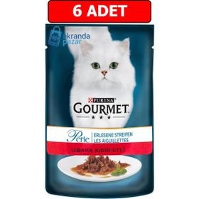 Gourmet Perle Izgara Sığır Etli Pouch Yetişkin 6x85 gr Kedi Yaş Maması