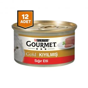 Gourmet Purina Gold Sığır Kıyılmış Etli 12x85 gr Kedi Konserve Yaş Maması